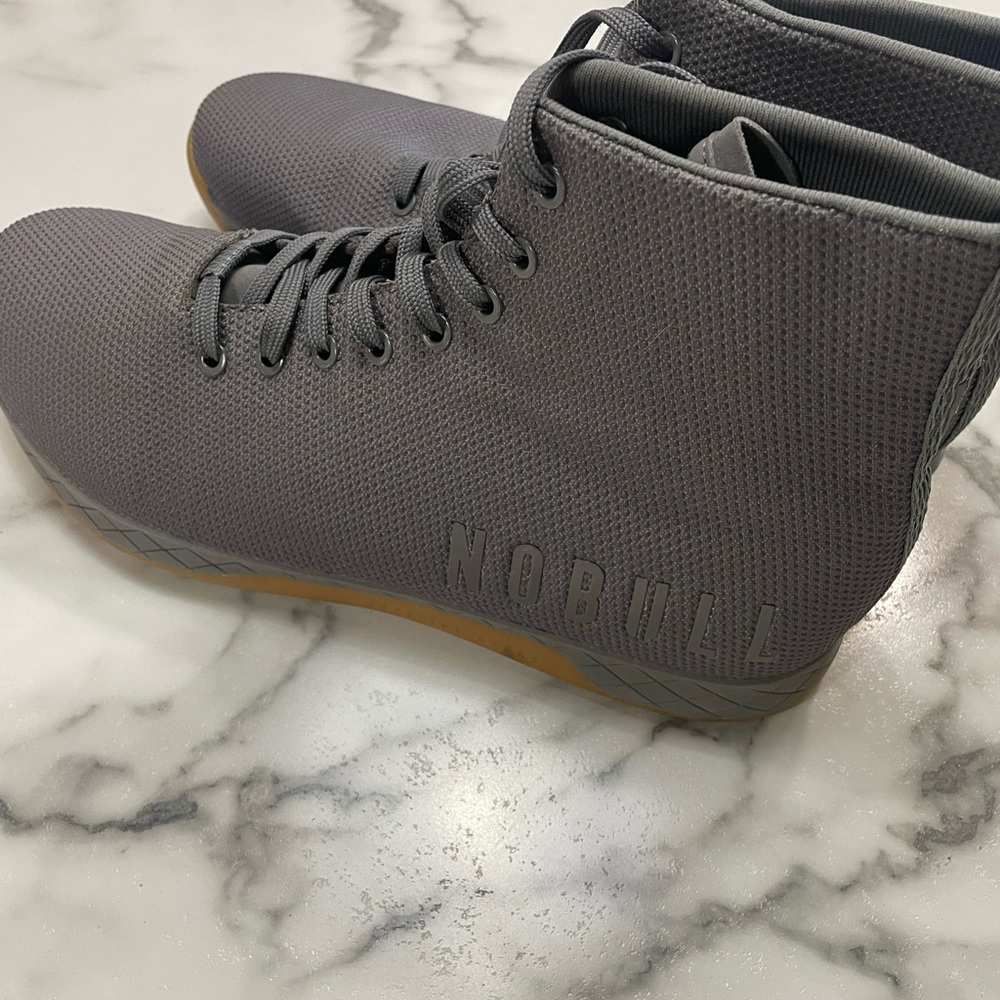 Size 13.5 new dark grey gum high top trainer shoes from Nobull.
